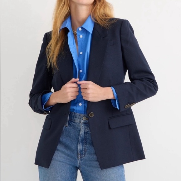 J. Crew Regent Wool Navy Blazer - Picture 1 of 15